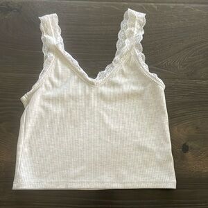 laced crop tank top